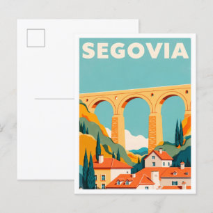 Cartão Postal Viagem de Ilustração de Vintagem de Arte de Espanh