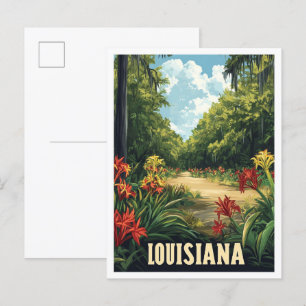 Cartão Postal Viagem de Ilustração Vintage nos EUA