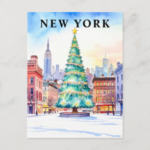 Cartão Postal Viagem de inverno da Árvore de Natal de Nova Iorqu