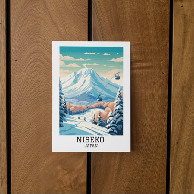 Cartão Postal Viagem de inverno Niseko Japão (niseko japan travel postcard)