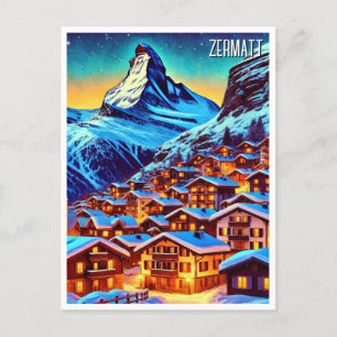 Cartão Postal Viagem de Matterhorn de Suiça Zermatt