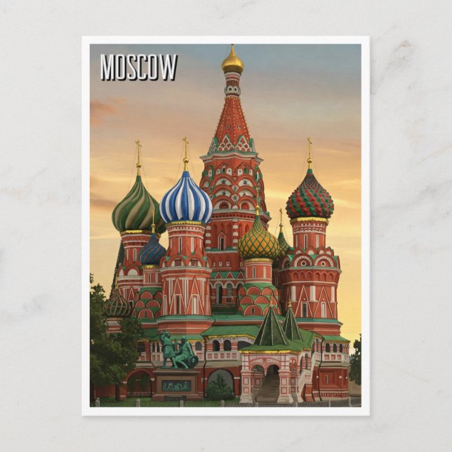 Cartão Postal Viagem de Moscou Rússia (Frente)