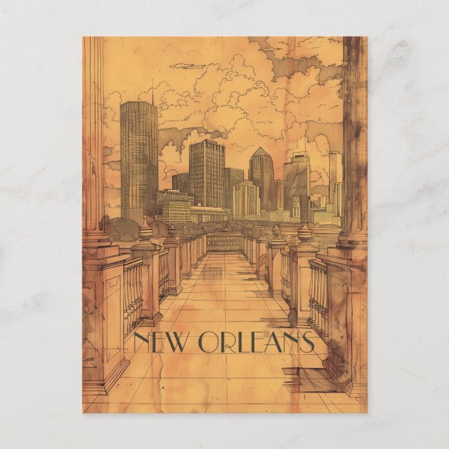 Cartão Postal Viagem de Nova Orleans Louisiana (Frente)