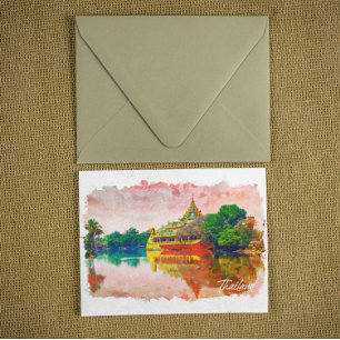 Cartão Postal Viagem de Paraíso na Praia da Tailândia Tropical