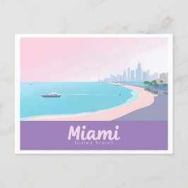 Cartão Postal Viagem de Pastel de Paiscape Costeiro de Miami Flo