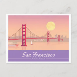 Cartão Postal Viagem de Pastel Ouro da ponte de São Francisco