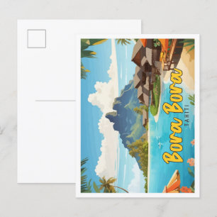 Cartão Postal Viagem de Pop de Arte Bora Bora Tahiti