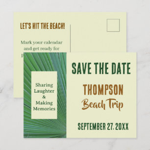 Cartão Postal Viagem de Praia em Família com Palmeira Reunião Sa