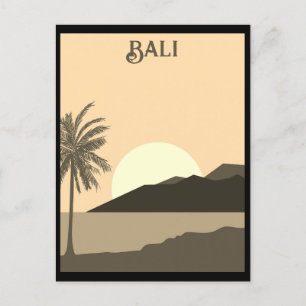 Cartão Postal Viagem de Praia Tropical Vintage Bali Indonésia
