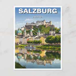 Cartão Postal Viagem de Salzburg Áustria