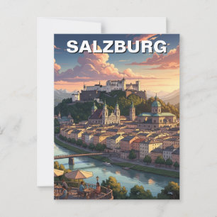 Cartão Postal Viagem de Salzburg Áustria