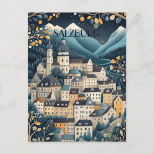 Cartão Postal Viagem de Salzburg Áustria
