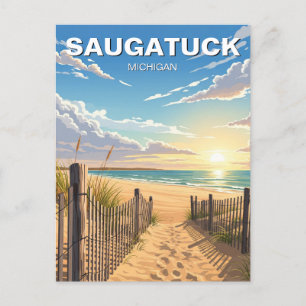 Cartão Postal Viagem de Saugatuck Beach