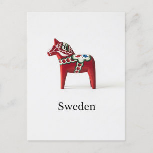 Cartão Postal Viagem de Suecia de Cavalo de Dala Sueco