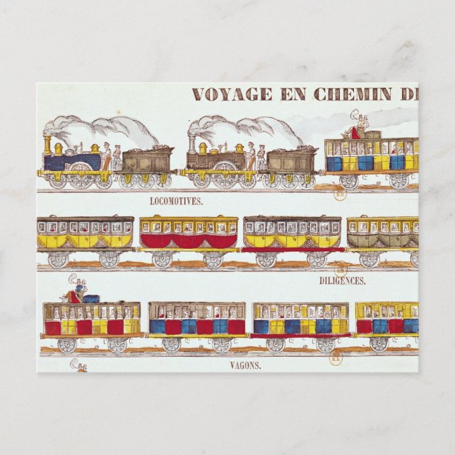 Cartão Postal Viagem de trilho em 1845 (Frente)
