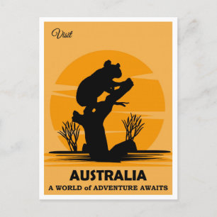 Cartão Postal Viagem de Urso de Koala, na Austrália