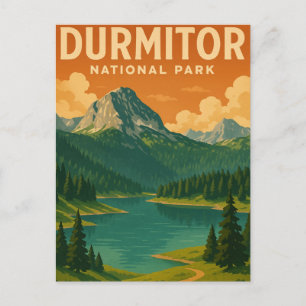 Cartão Postal Viagem de Vintage no Parque Nacional Durmitor