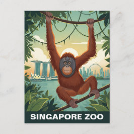 Cartão Postal Viagem de Zoológico de Singapura
