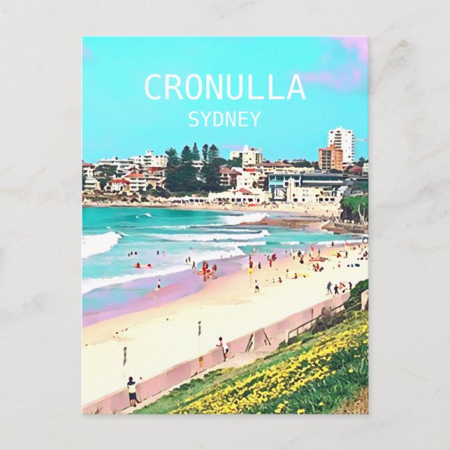 Cartão Postal Viagem digital da arte de Cronulla da praia de (Frente)