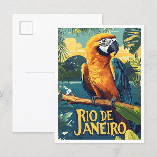 Cartão Postal Viagem do Brasil Vintage no Rio de Janeiro