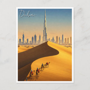 Cartão Postal Viagem do Deserto de Dubai Skyline