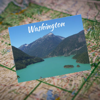 Cartão Postal Viagem do Lago Diablo em Washington North Cascades