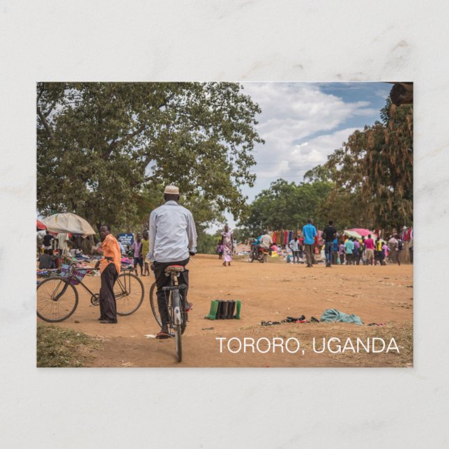 Cartão Postal Viagem do Mercado de Tororo Uganda. Personalizar (Frente)