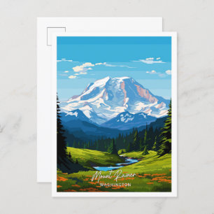 Cartão Postal Viagem do Monte Rainer Washington Art