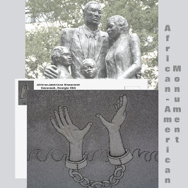 Cartão Postal Viagem do Monumento Africano-Americano Savannah GA