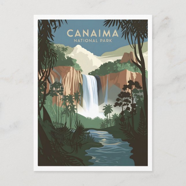 Cartão Postal Viagem do Parque Nacional Canaima (Frente)