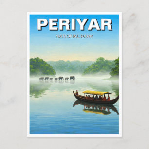 Cartão Postal Viagem do Parque Nacional Periyar India