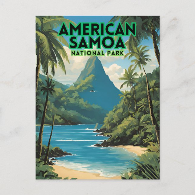 Cartão Postal Viagem do Parque Nacional Samoa Americano (Frente)