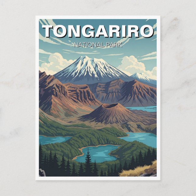 Cartão Postal Viagem do Parque Nacional Tongariro Nova Zelândia (Frente)