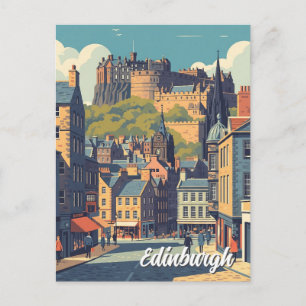 Cartão Postal Viagem Escócia Castelo de Edimburgo Vintage