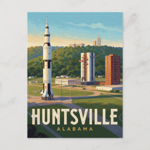 Cartão Postal Viagem Espacial Huntsville Alabama 