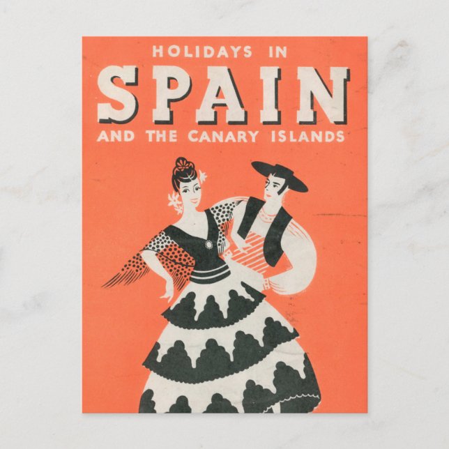 Cartão postal Viagem espanhol Vintage (Frente)