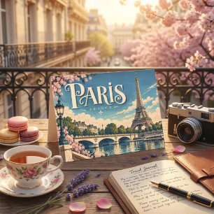 Cartão Postal Viagem férias França, Torre Eiffel