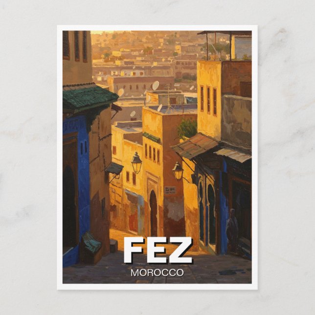 Cartão Postal Viagem Fez Marrocos (Frente)