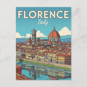 Cartão Postal Viagem Florença Itália Vintage