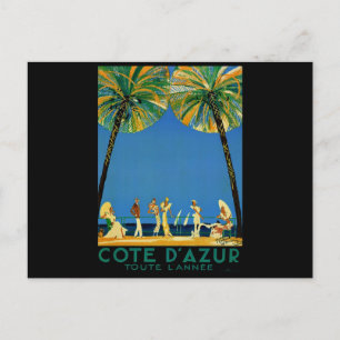 Cartão Postal Viagem francês Vintage Cote D'Azur