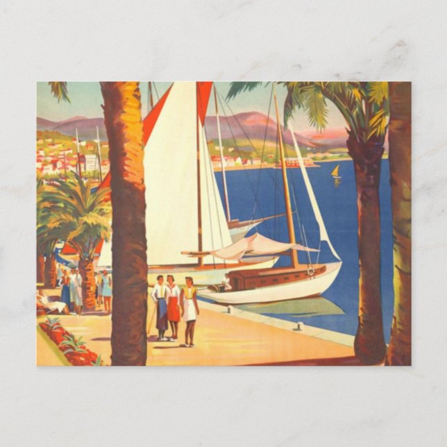 Cartão Postal Viagem francês Vintage Cote D'Azur (Frente)