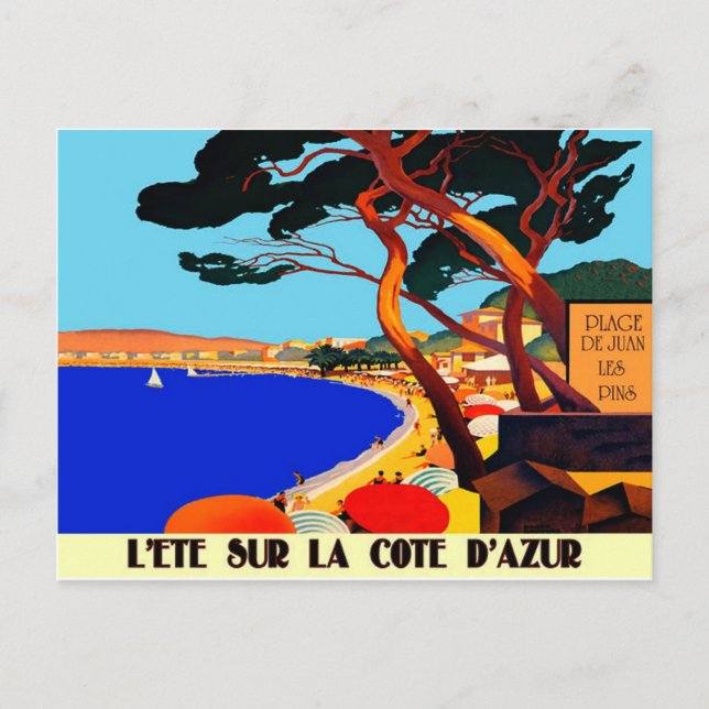 Cartão Postal Viagem francês Vintage Cote D'Azur (Frente)