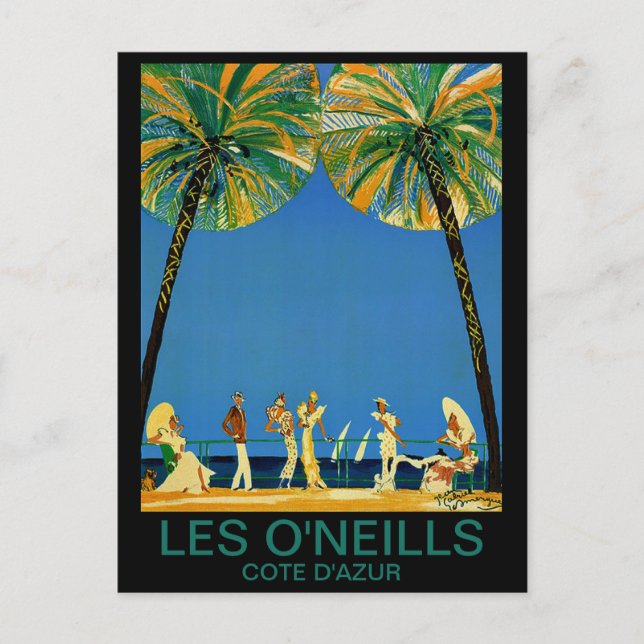 Cartão Postal Viagem francês Vintage Cote D'Azur (Frente)