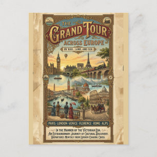 Cartão Postal Viagem Grandiosa pela Europa Arte de Viagem Vitori