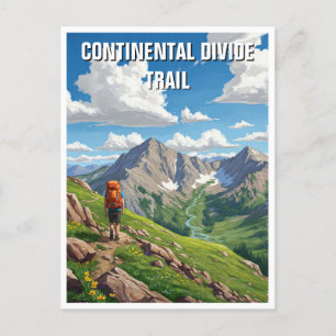 Cartão Postal Viagem Hiker de Trilhos de Divisor Continental