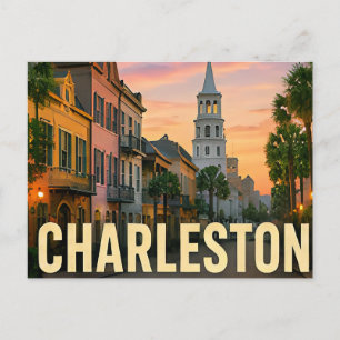 Cartão Postal Viagem Histórica Costeira Charleston Carolina do S