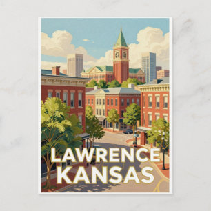 Cartão Postal Viagem Histórica Lawrence Kansas