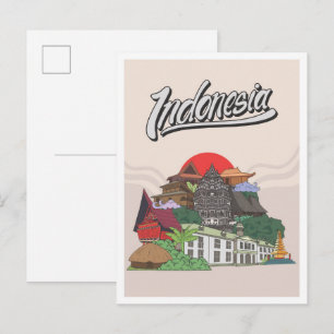 Cartão Postal Viagem Indonésia