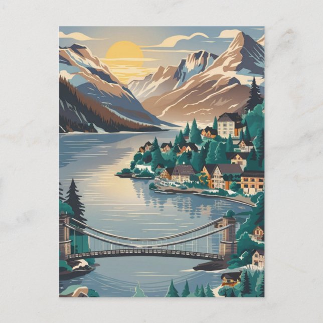 Cartão Postal Viagem Interlaken Suíça (Frente)