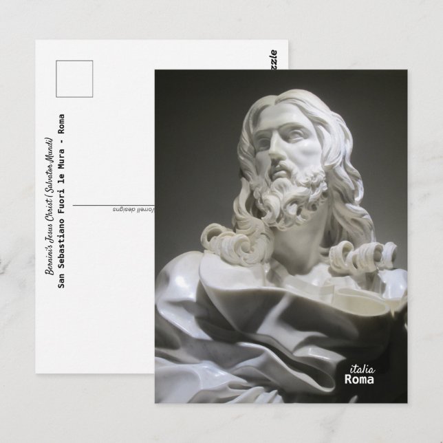 Cartão Postal Viagem | Itália - Roma - Escultura de Bernini Cris (Frente/Verso)